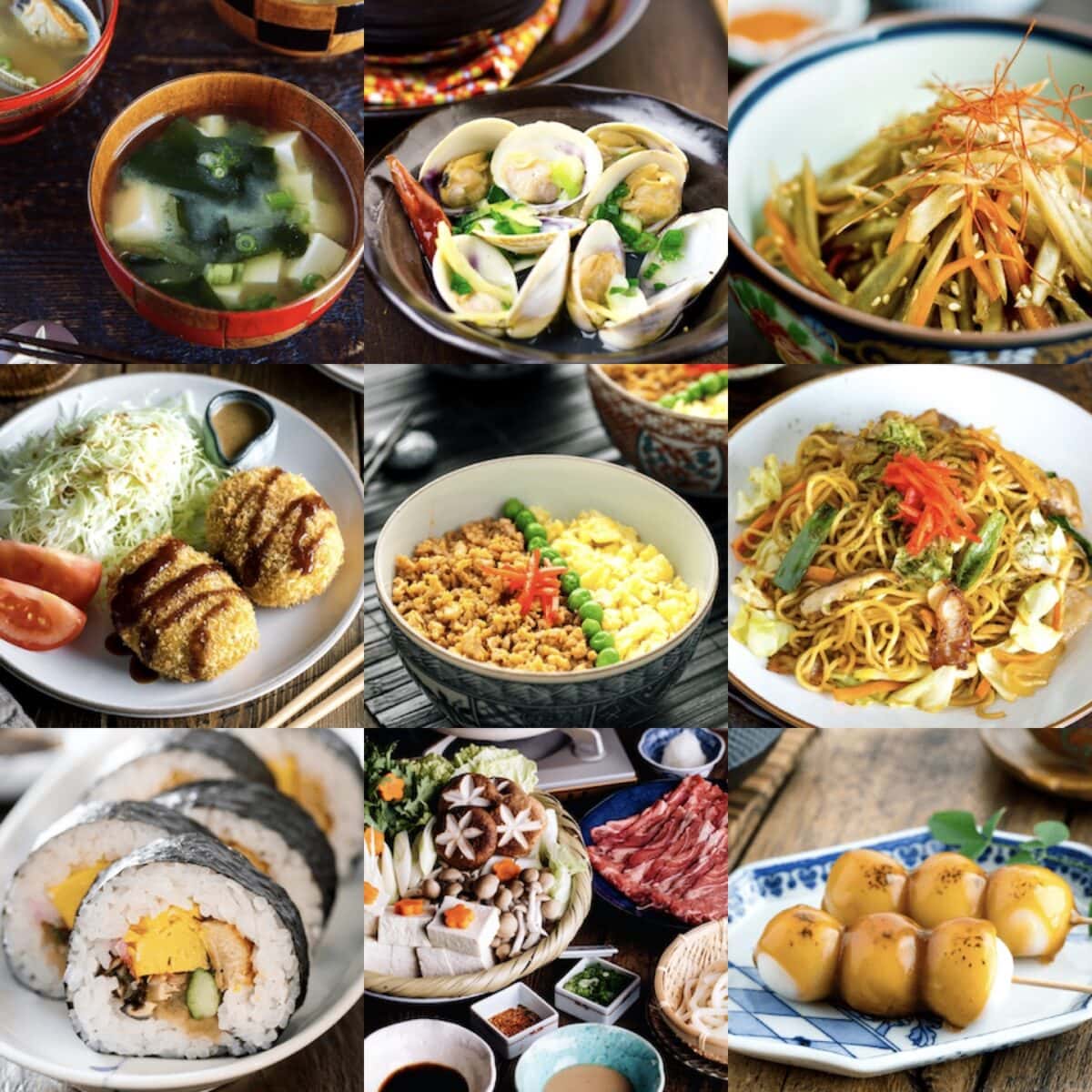 Collage of images from Just One Cookbook volume 2