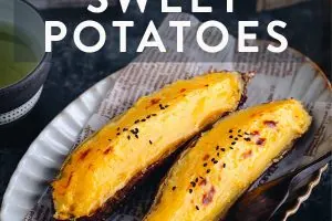 Japanese sweet potato or Satsumaimo has a distinctive purple-ish skin and amazingly sweet flavor. It is used in both sweet and savory dishes.